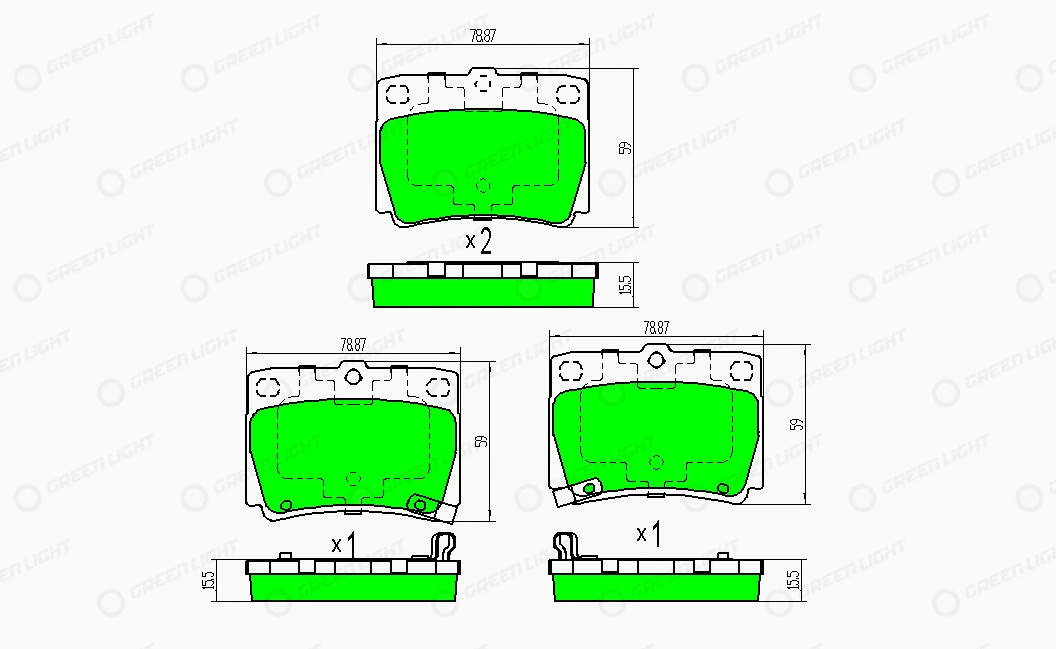 Kit de plaquettes de frein, frein à disque Automotive Adriado GLBP0361