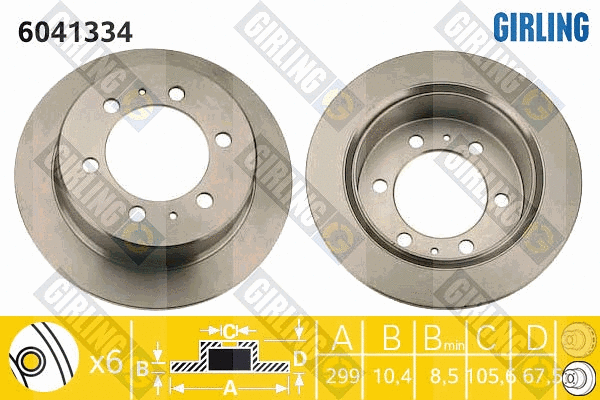 Disque de frein GIRLING 6041334
