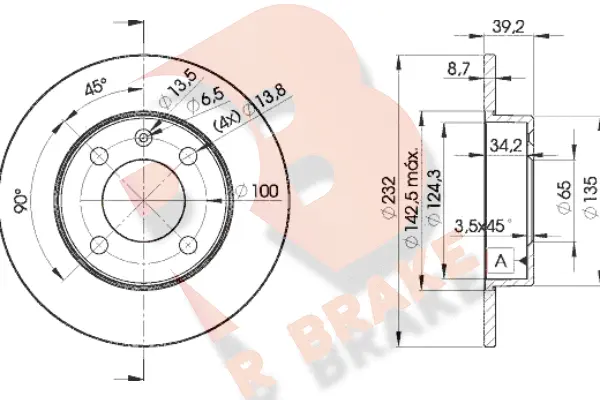 Disque de frein R BRAKE 78RBD25608