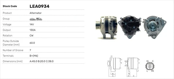 Alternateur LUSA LEA0934