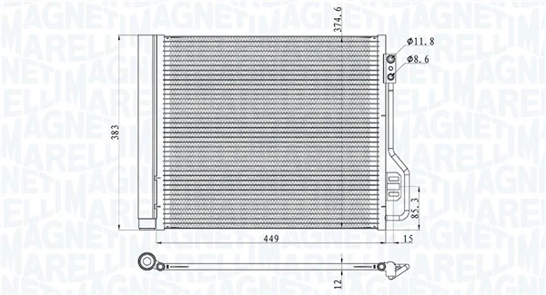 Condenseur, climatisation MAGNETI MARELLI 350203854000