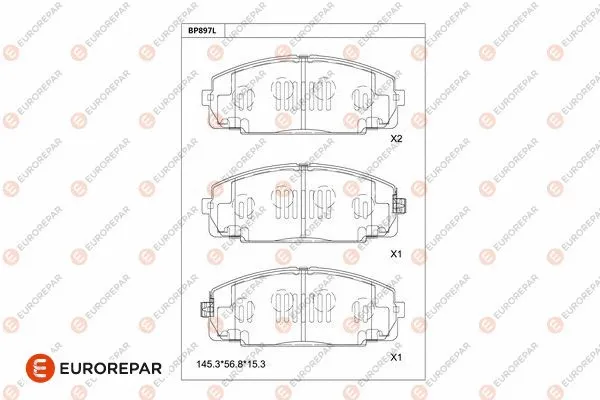 Kit de plaquettes de frein, frein à disque EUROREPAR 1681235880