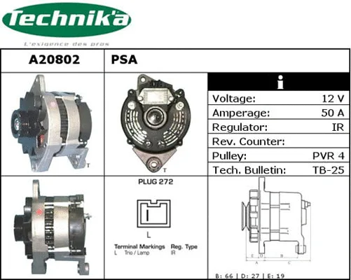 Alternateur Technika A20802