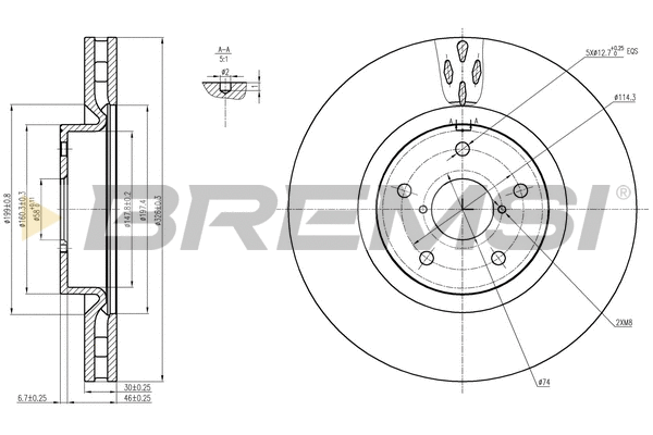 Disque de frein BREMSI CD7749V