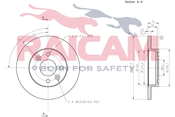 Disque de frein RAICAM RD00684