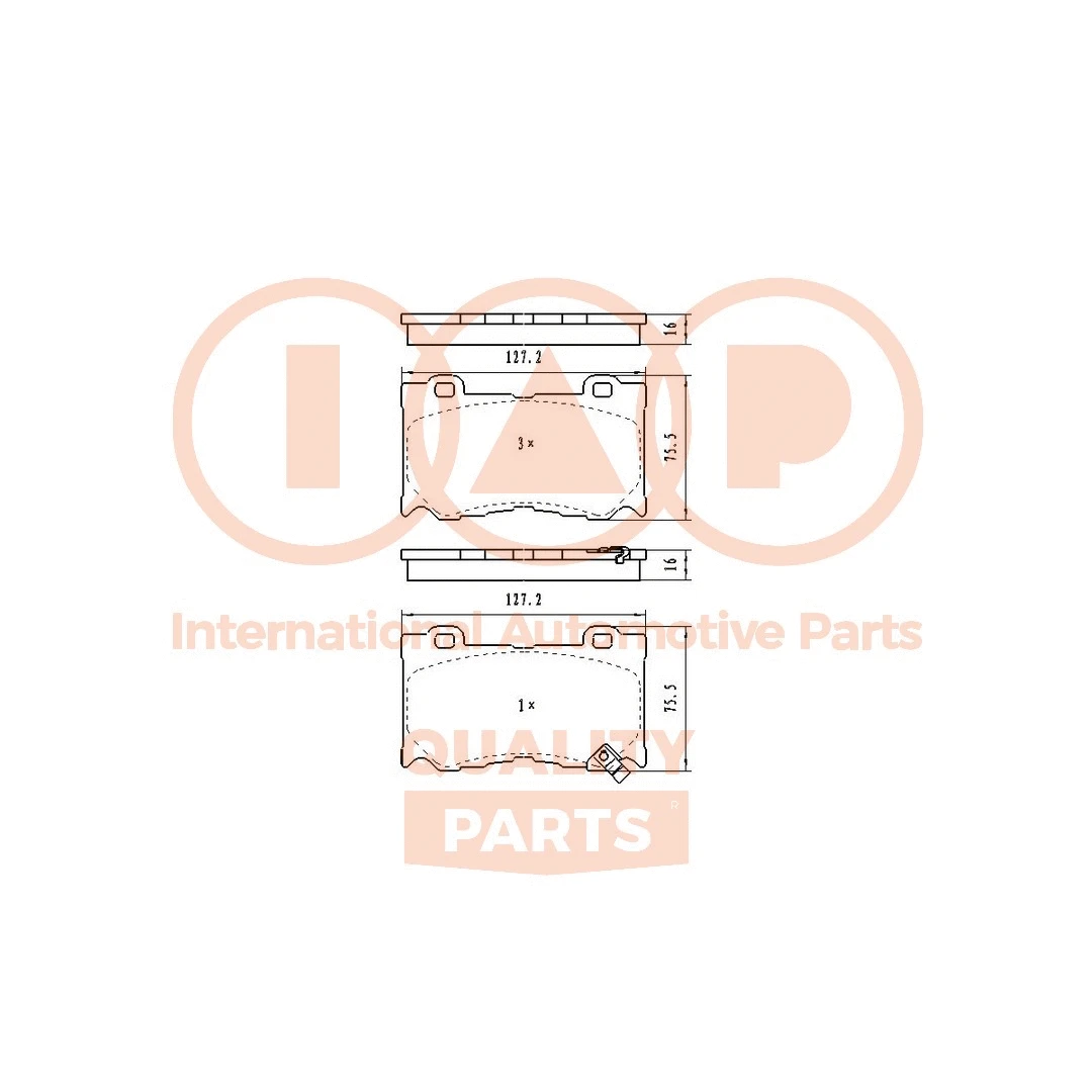 Kit de plaquettes de frein, frein à disque IAP QUALITY PARTS 704-13121