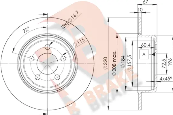 Disque de frein R BRAKE 78RBD29198