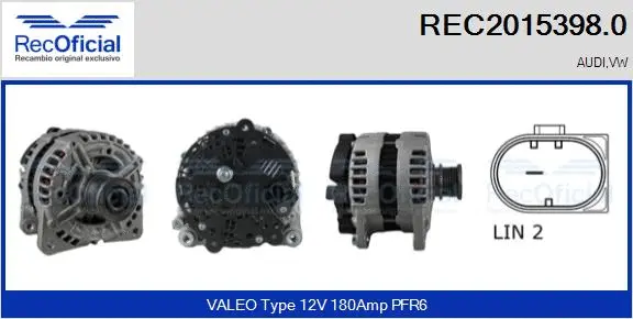 Alternateur RECOFICIAL REC2015398.0