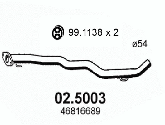 Tuyau d'échappement ASSO 02.5003