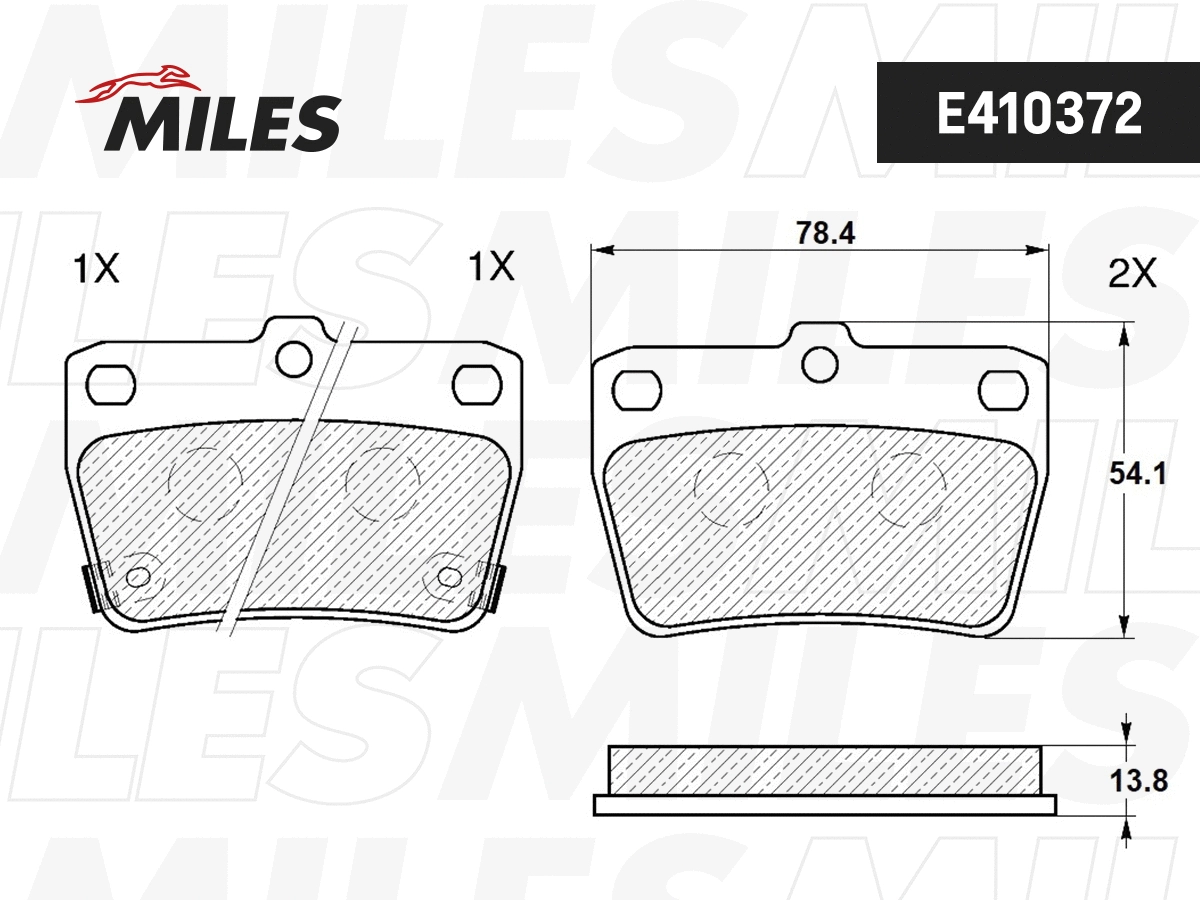 Kit de plaquettes de frein, frein à disque MILES E410372