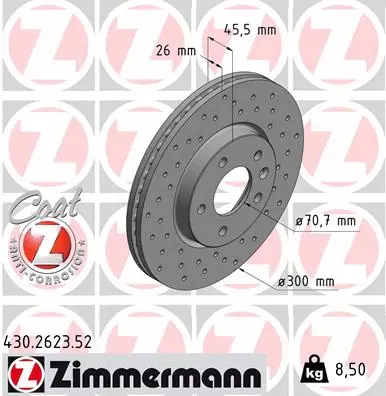 Disque de frein ZIMMERMANN 430.2623.52