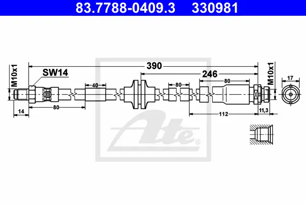 Flexible de frein ATE-APAC 83.7788-0409.3