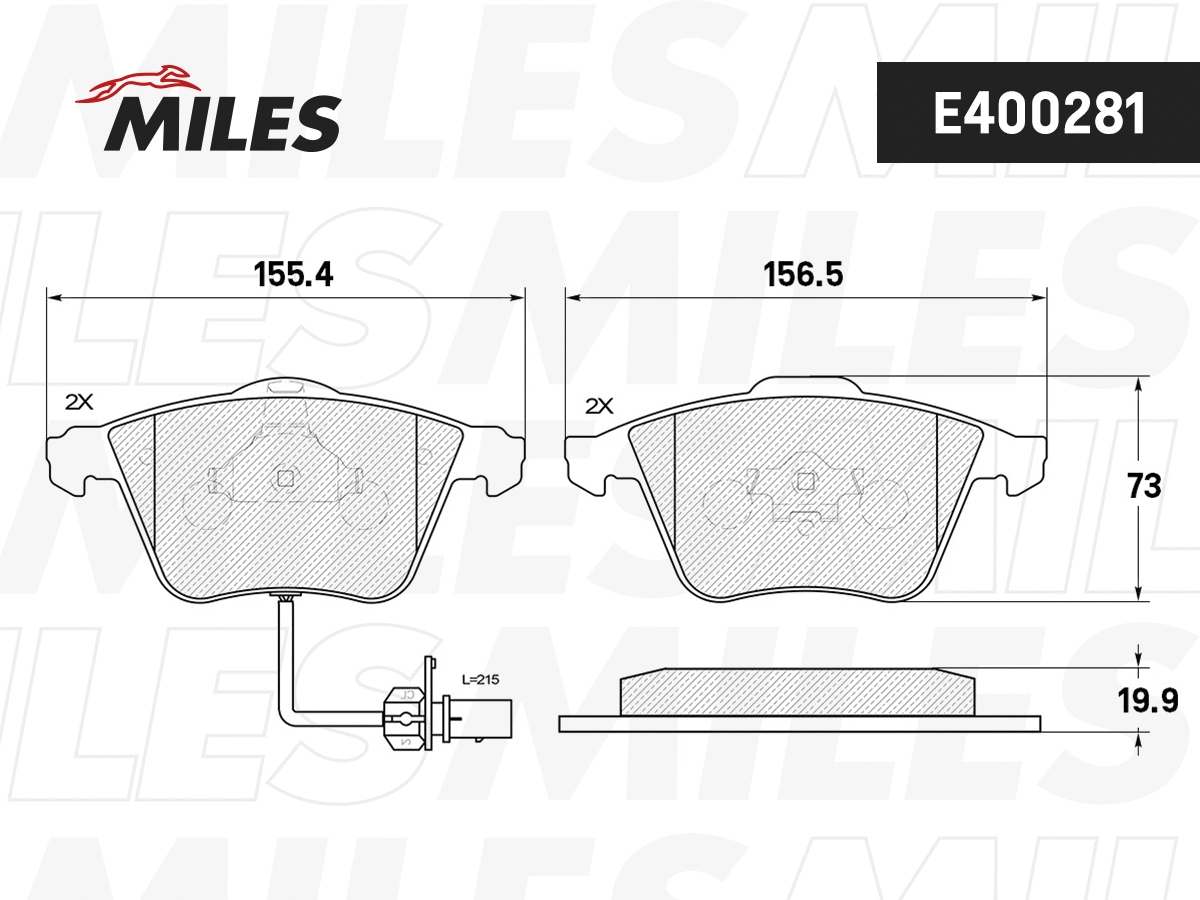 Kit de plaquettes de frein, frein à disque MILES E400281