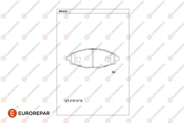 Kit de plaquettes de frein, frein à disque EUROREPAR 1681231580