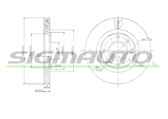Disque de frein SIGMAUTO DBA870V