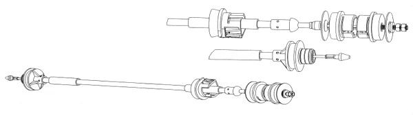 Tirette à câble, commande d'embrayage CEF CT01151