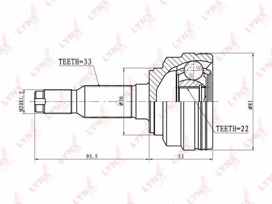 Jeu de joints, arbre de transmission LYNXAUTO CO-1806