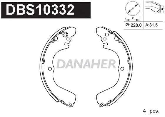 Jeu de mâchoires de frein DANAHER DBS10332