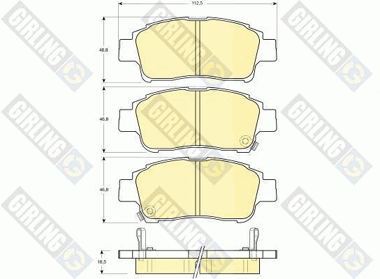 Kit de plaquettes de frein, frein à disque GIRLING 6132189