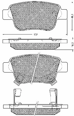 Kit de plaquettes de frein, frein à disque BSF 10758