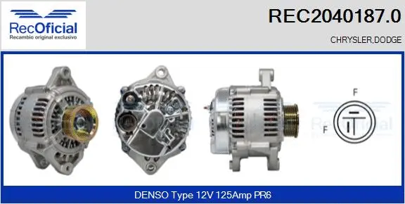 Alternateur RECOFICIAL REC2040187.0