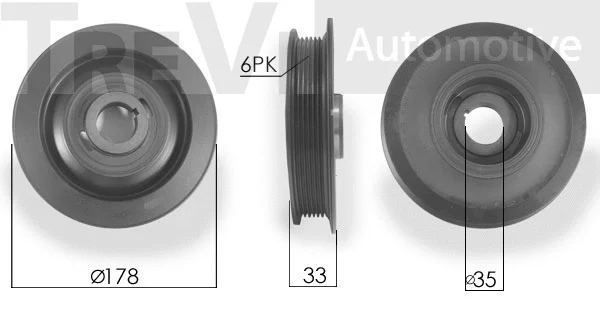 Poulie, vilebrequin TREVI AUTOMOTIVE PC1018