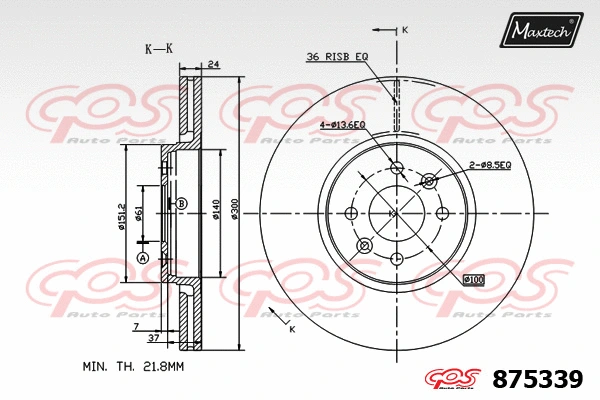 Disque de frein MAXTECH 875339