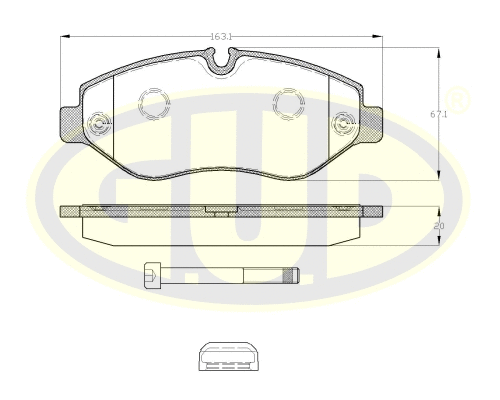 Kit de plaquettes de frein, frein à disque G.U.D. GBP880144