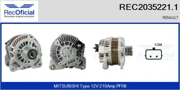 Alternateur RECOFICIAL REC2035221.1
