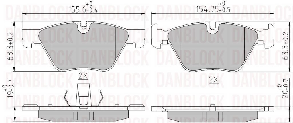 Kit de plaquettes de frein, frein à disque DANBLOCK DB 511497