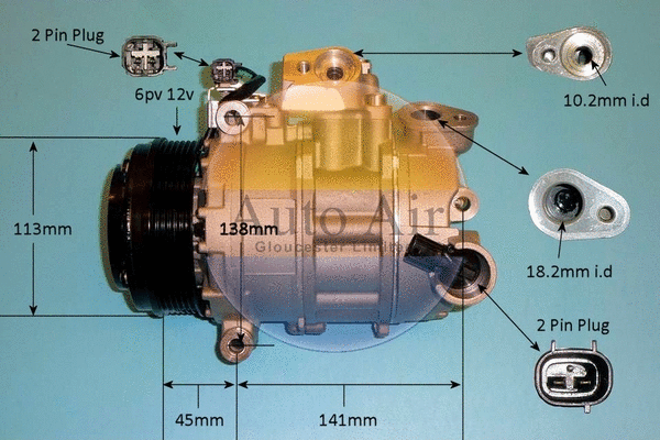 Compresseur, climatisation AUTO AIR GLOUCESTER 14-9796P