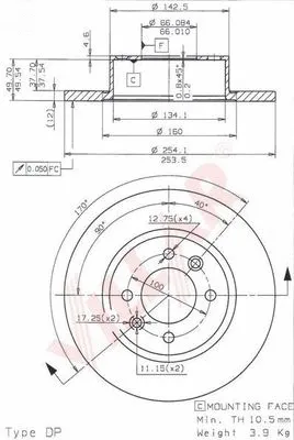Disque de frein VILLAR 628.1087