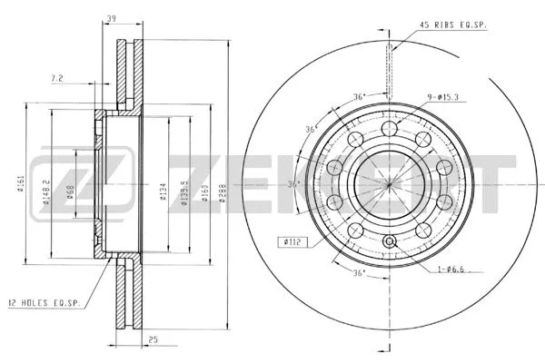 Disque de frein ZEKKERT BS-5083B