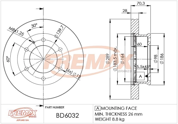 Disque de frein FREMAX BD-6032