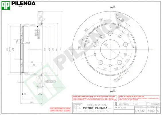 Disque de frein PILENGA 5680