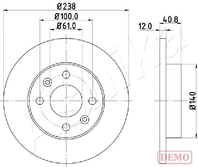 Disque de frein ASHIKA 60-00-0714C