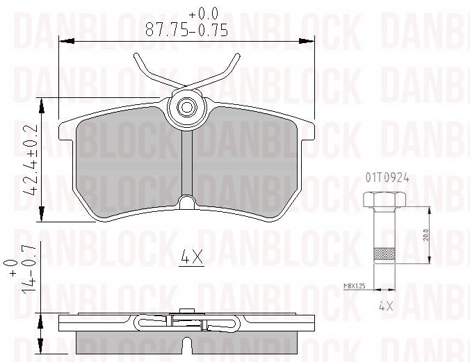 Kit de plaquettes de frein, frein à disque DANBLOCK DB 510344