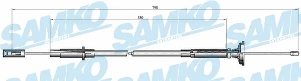 Tirette à câble, commande d'embrayage SAMKO C0261C
