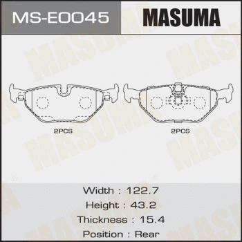 Jeu de mâchoires de frein MASUMA MS-E0045