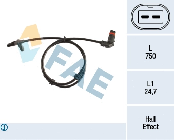 Capteur, vitesse de roue FAE 78210