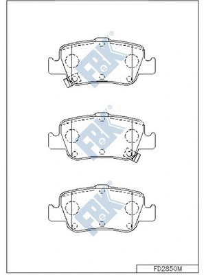 Kit de plaquettes de frein, frein à disque FBK FD2850M