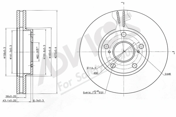 Disque de frein ADVICS-SEA A6F406