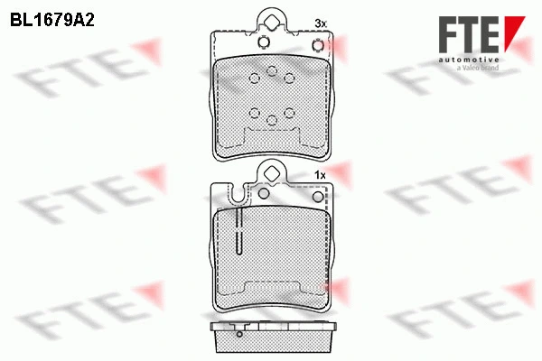 Kit de plaquettes de frein, frein à disque FTE 9010288