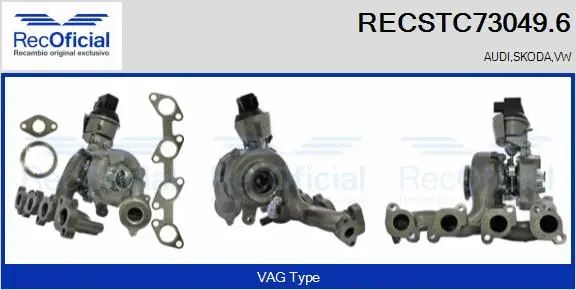 Turbocompresseur, suralimentation RECOFICIAL RECSTC73049.6