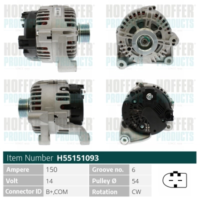 Alternateur HOFFER H55151093