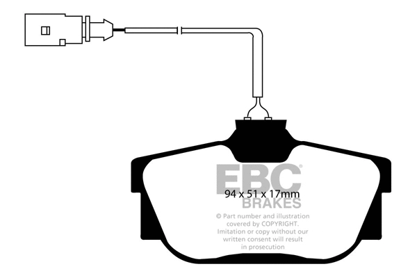 Kit de plaquettes de frein, frein à disque EBC Brakes DP21445