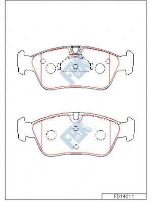 Kit de plaquettes de frein, frein à disque FBK FD14011