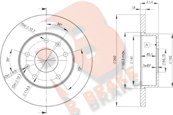 Disque de frein R BRAKE 78RBD20903