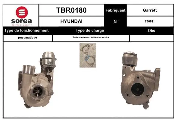 Turbocompresseur, suralimentation EAI TBR0180