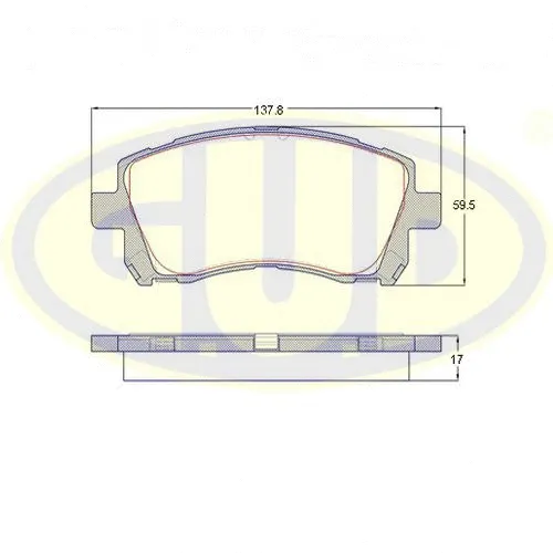 Kit de plaquettes de frein, frein à disque G.U.D. GBP065502